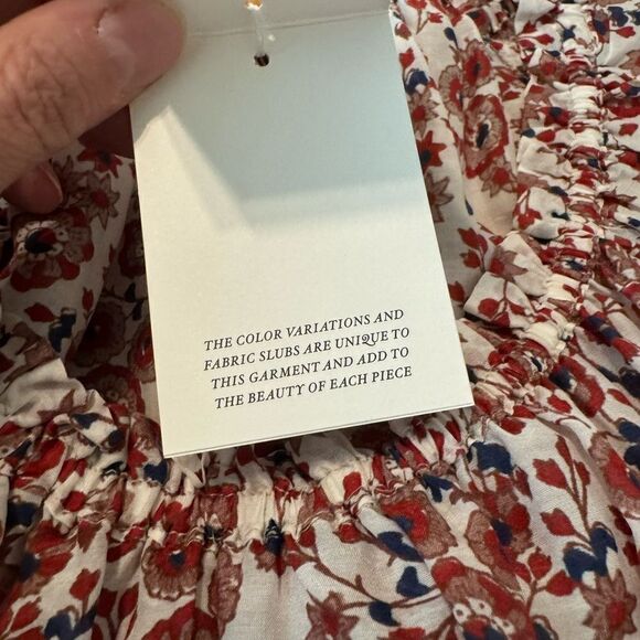 Xirena Dalyn Dress Women's XS Tiered Floral Red Spark Cotton Silk Blend NWT - Picture 6 of 15